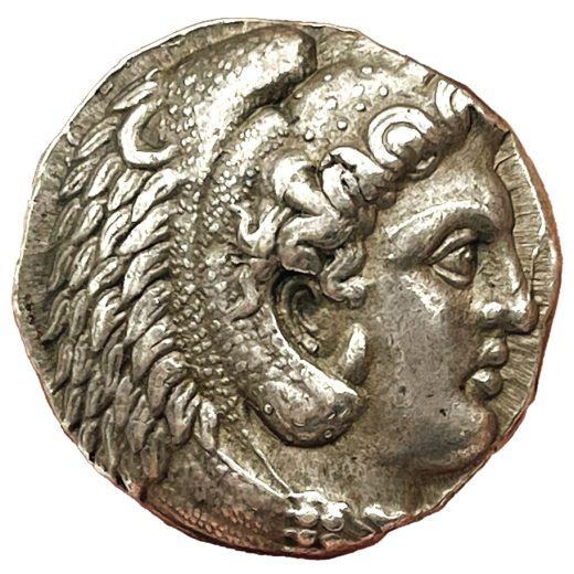 アレキサンダー大王のテトラドラクマ銀貨（表）
