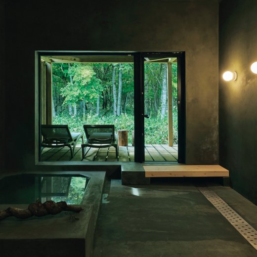 「TAPKOP」の内風呂とテラス