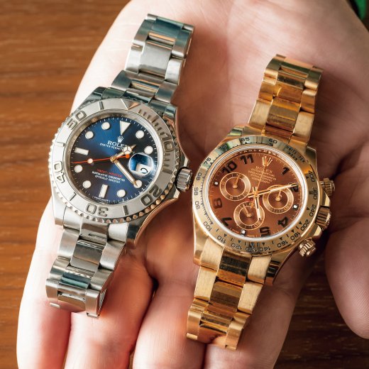 「コスモグラフ デイトナ」(右)と「ヨットマスター 40」(左)