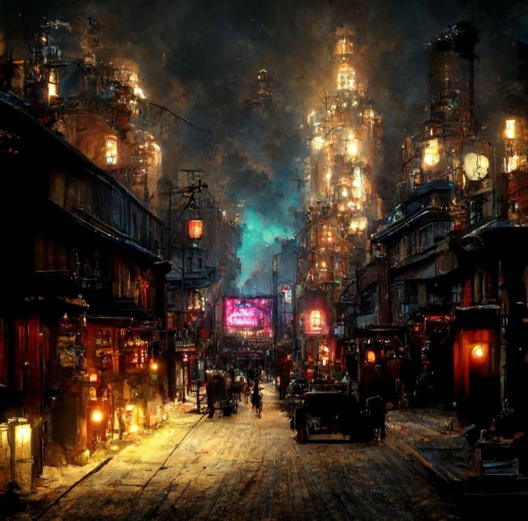 AIで制作した「えんとつ町」のイメージ画像