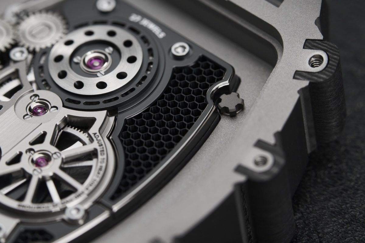 リシャール・ミルの時計「RM 21-02 トゥールビヨン エアロダイン」のハニカム構造