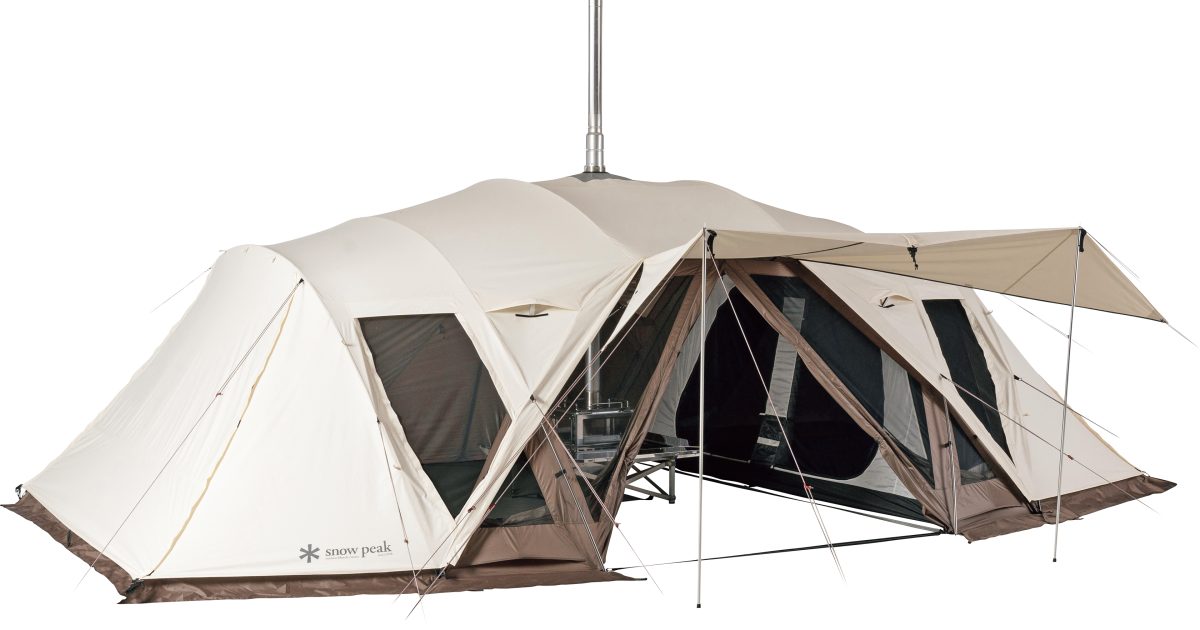 スノーピーク初の構造、最高峰の薪ストーブ付シェルター | GOETHE