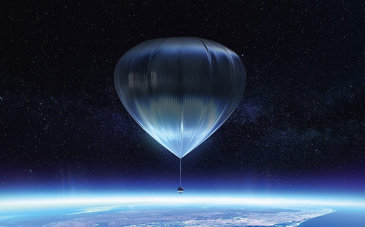 気球に吊るされた宇宙船「ネプチューン」