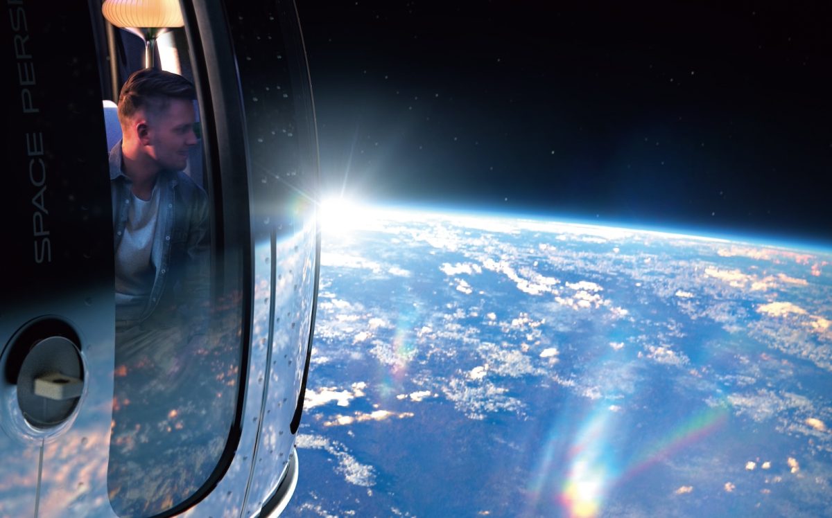宇宙船から見た地球のイメージ