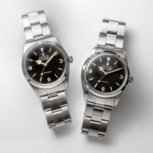 「エクスプローラー Ref.5500」(1968年製造)と「エクスプローラー Ref.5500」(1967年製造)