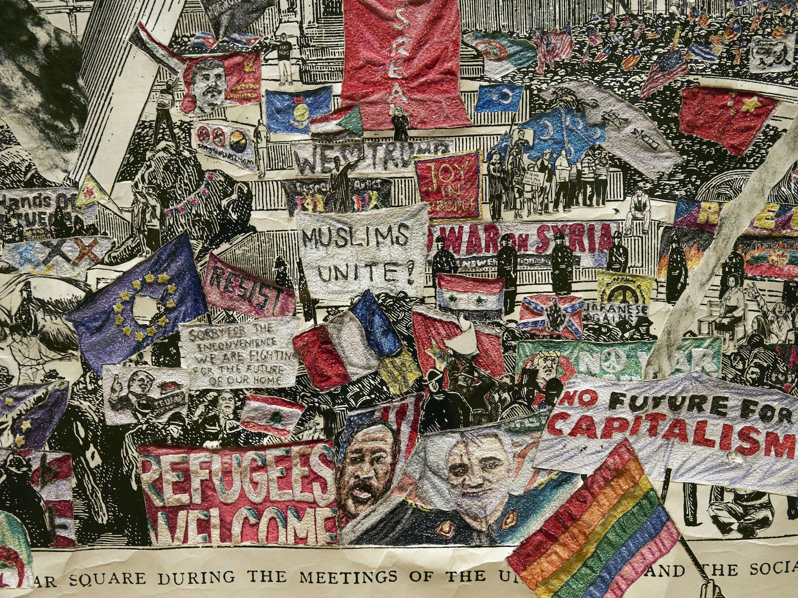 刺繍で表現した1万円札やマックのレシートが訴える社会問題とは | GOETHE