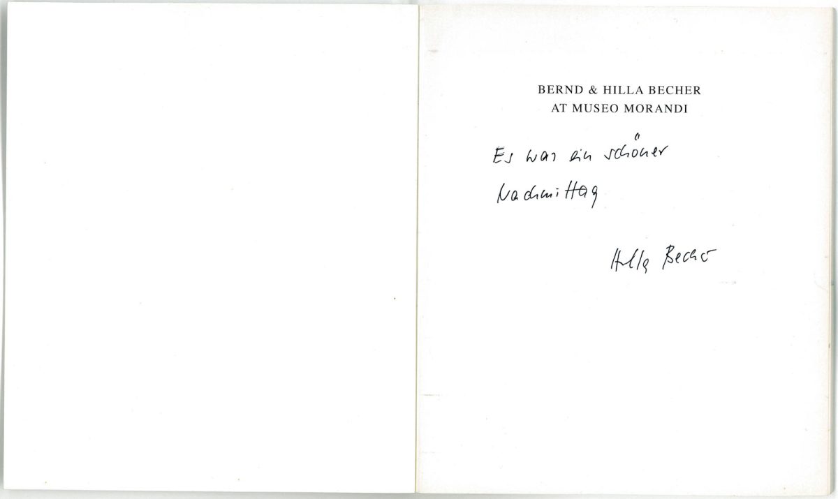 『BERND & HILLA BECHER AT MUSEO MORANDI』SCHIRMER MOSEL 2009年