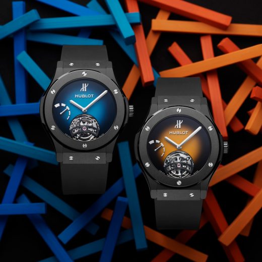 「クラシック・フュージョン スケルトン トゥールビヨン ヤマブキオレンジグラデーション」と「クラシック・フュージョン スケルトン トゥールビヨン ブルーグラデーション 」