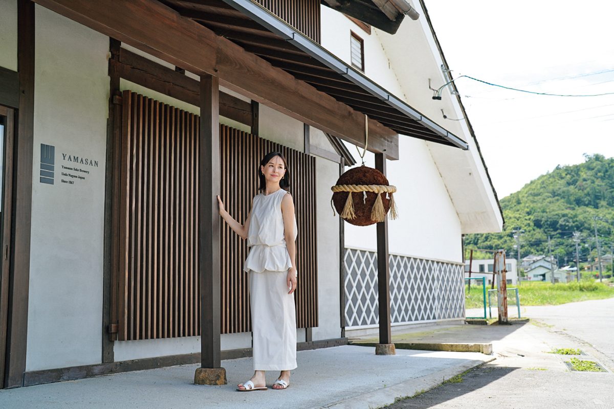 山三酒造に訪れた乙黒えりさん