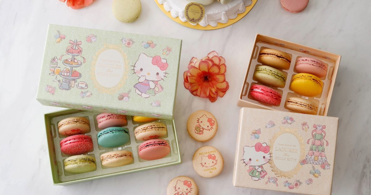 ラデュレ×ハローキティ、マカロンが発売。アフタヌーンティーも期間