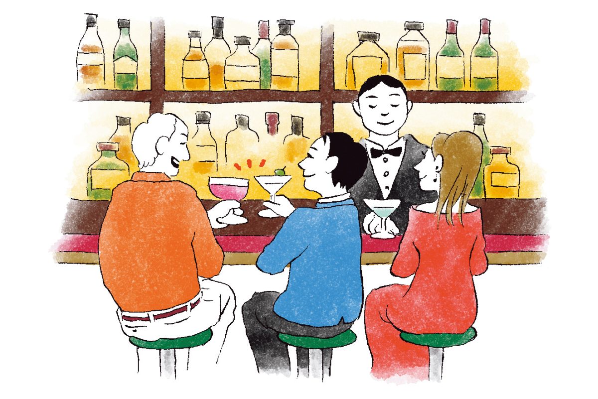 クルーズバー巡りのイラスト