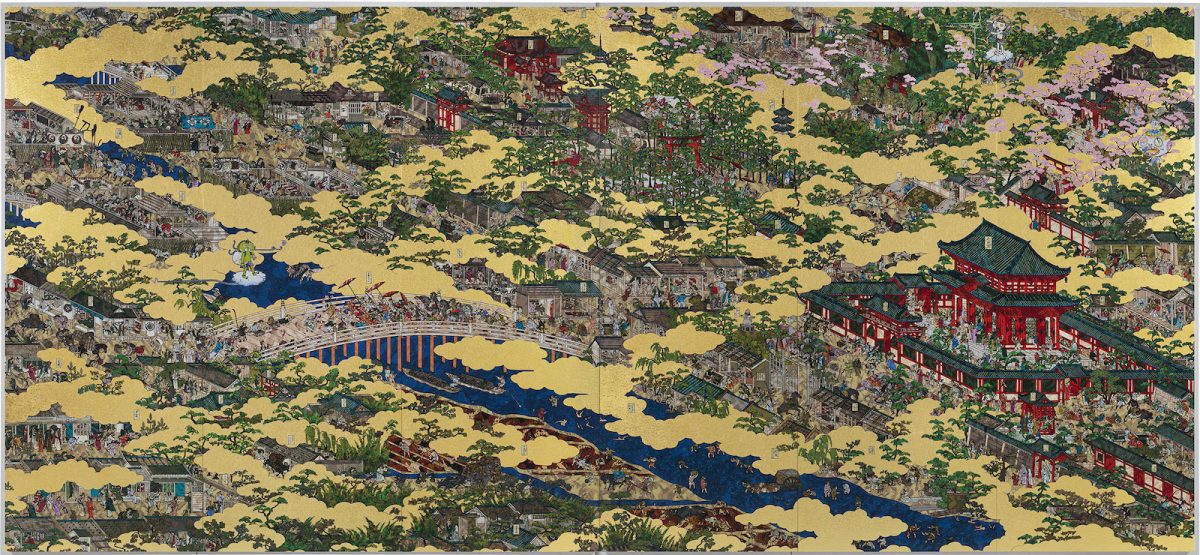 村上隆《洛中洛外図 岩佐又兵衛 rip》(右隻)2023-2025年 ©️2023-25 Takashi Murakami/Kaikai Kiki Co., Ltd. All Rights Reserved.