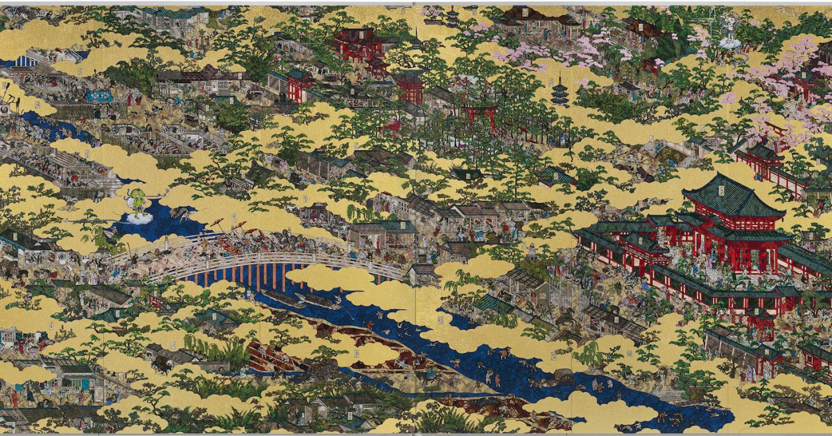 月光の眠らぬ村　絵画原画 注目の新施設「直島新美術館」で、村上隆の洛中洛外図を再び見た | GOETHE