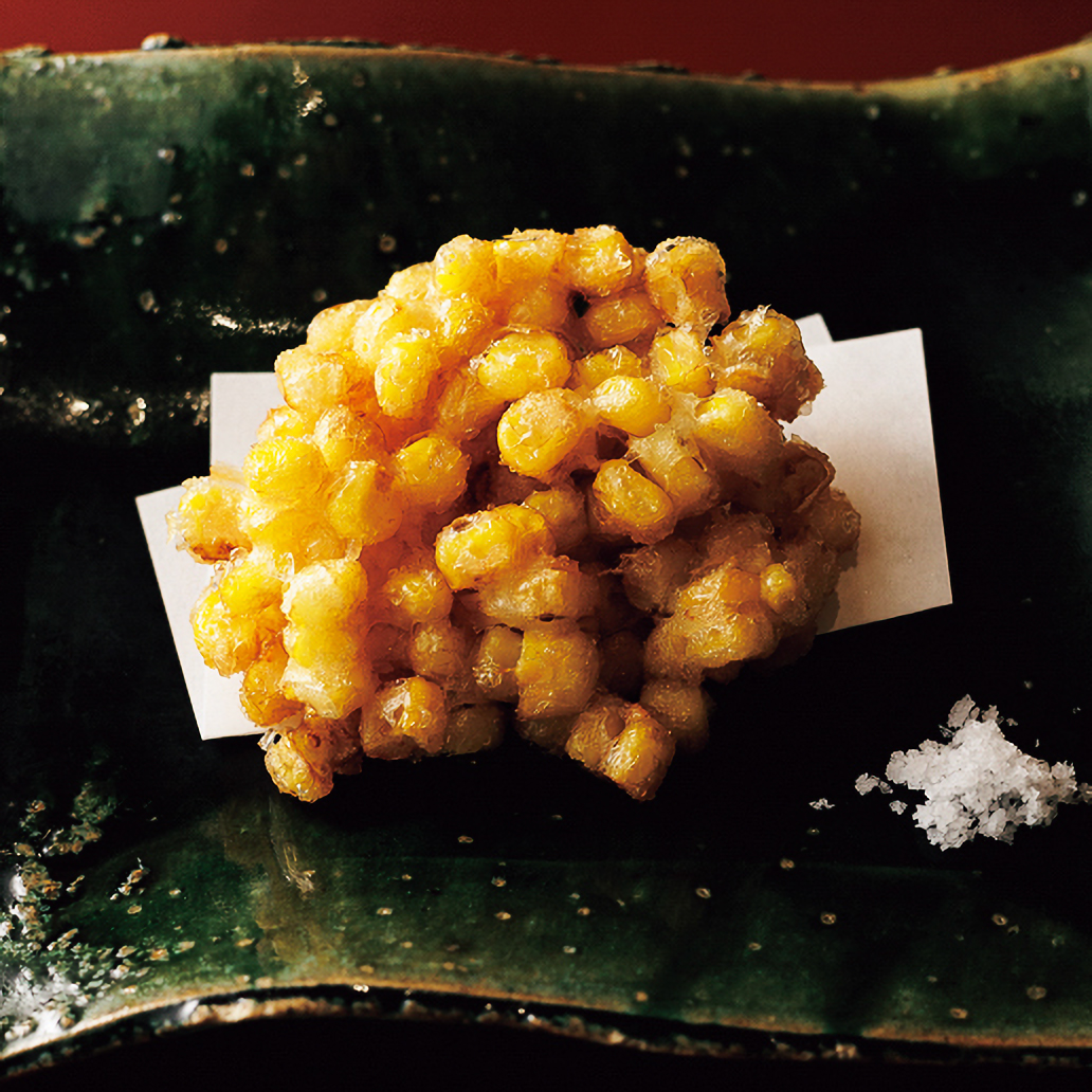 「心米」のとうもろこしのかき揚げ