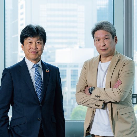 SMBCコンサルティング 代表取締役社長の田中良一氏と、大樹オンユー・インシュアランス・マネジメント 代表取締役社長の矢部隆明氏