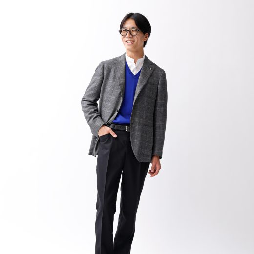 さりげなく体型カバー。大人のための同窓会ジャケパンスタイル