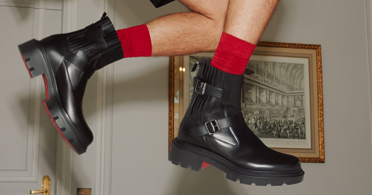 ✨ルブタン レッドソール ブーツ 36 黒 本革 pr_christianlouboutin-janetta-