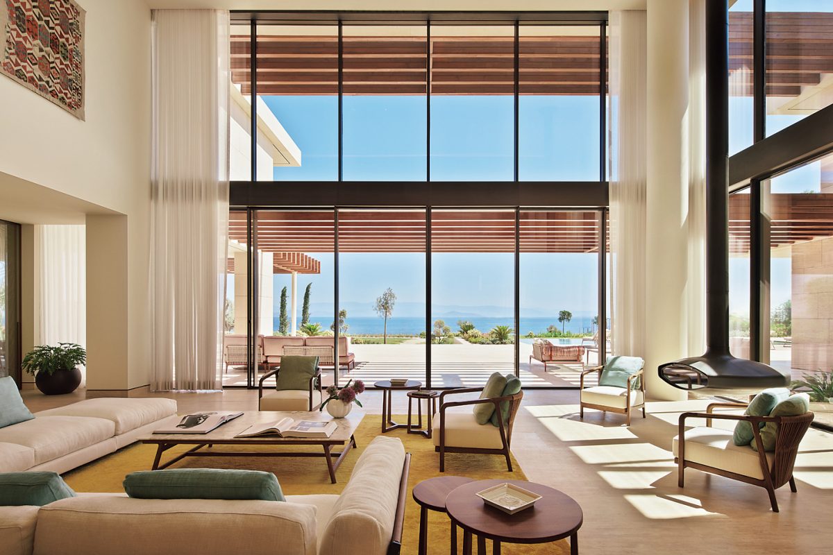 「ブルガリ リゾート＆マンションズ ボドルム」のリビング