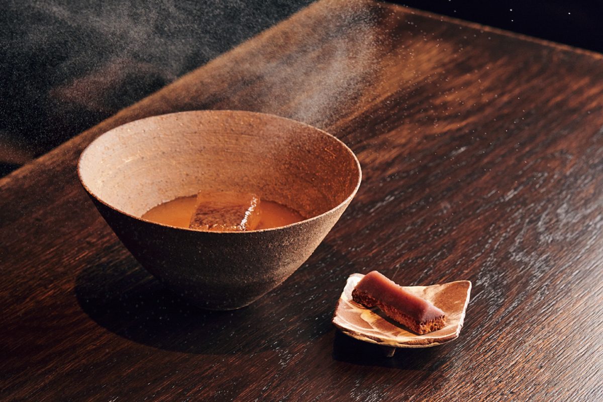 イチジクにチーズスピリッツとヴィンテージコニャックを使ったカクテル