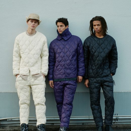 TAION （タイオン）とWhite Mountaineering（ホワイトマウンテニアリング）がコラボレーションしたライトダウンジャケットとライトダウンパンツ。