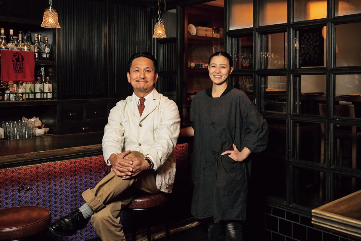 バーテンダー鈴木敦氏（左）と料理人の寺井彩花氏