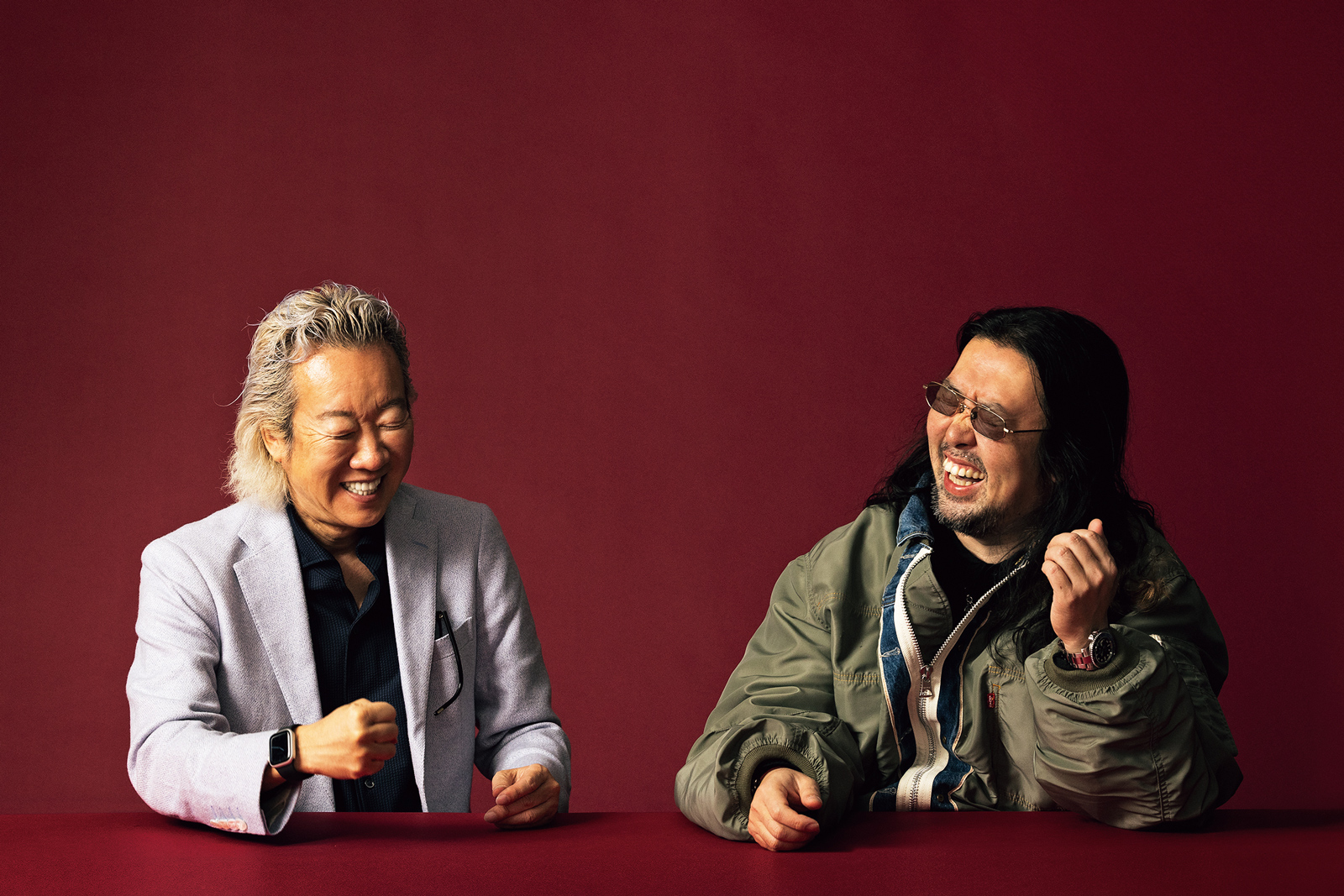 談笑する福田淳氏と明石ガクト氏