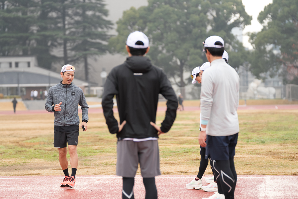 梅田コーチによるランニング指導