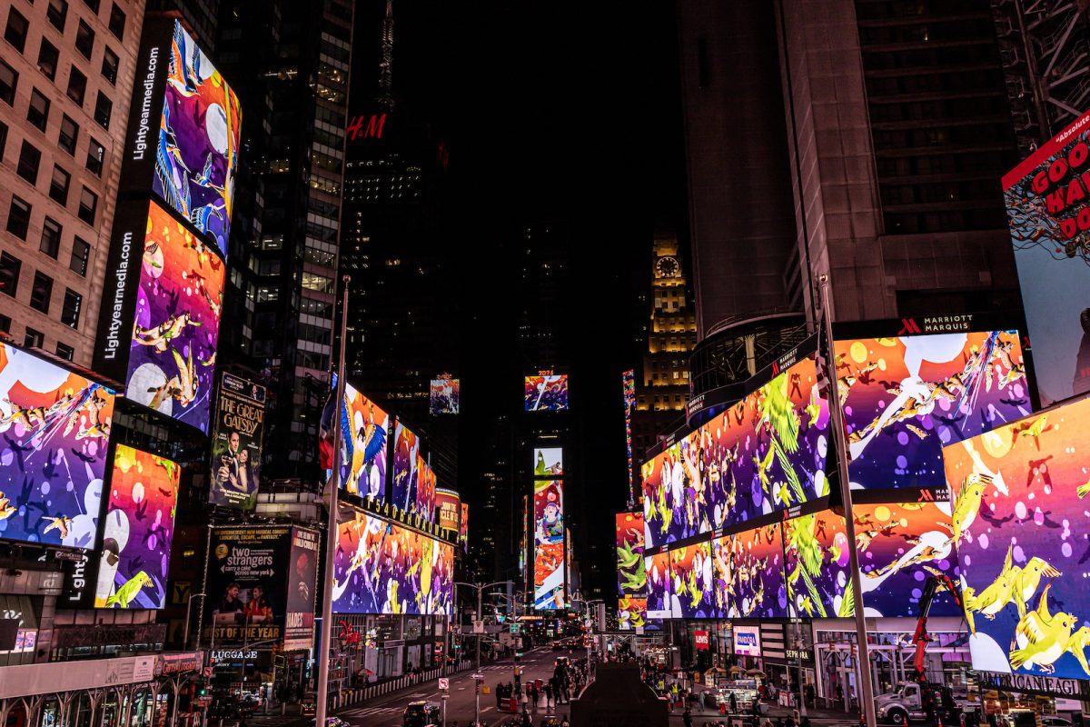 松山智一《Morning Again》より。Photo by Michael Hull courtesy of Times Square Arts