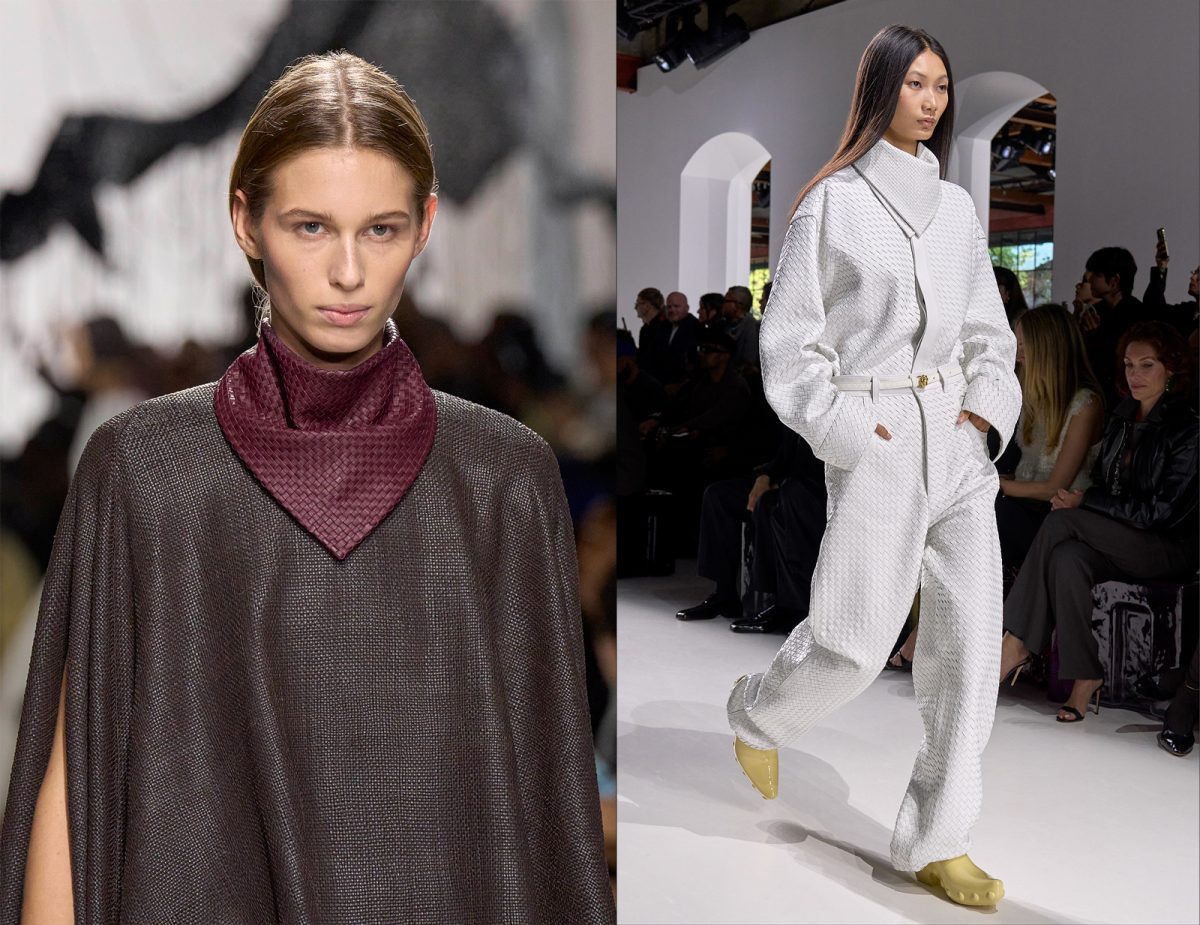 ボッテガ・ヴェネタの新作「レザーバンダナ」。イントレチャートで格上げされた大人のアクセサリー