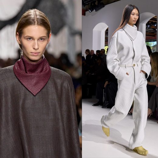 ボッテガ・ヴェネタの新作「レザーバンダナ」。イントレチャートで格上げされた大人のアクセサリー