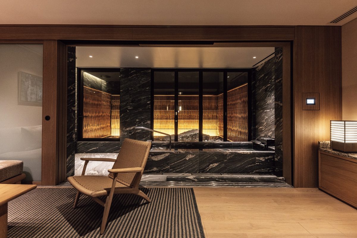 「カペラ京都」のプライベート温泉ルーム