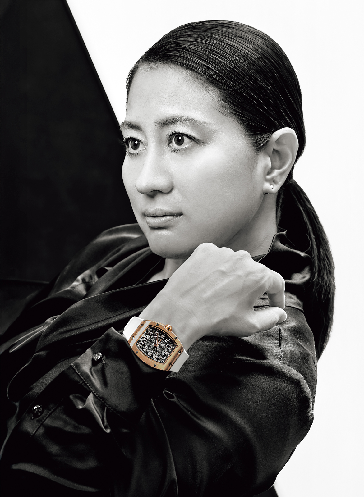 リシャール・ミルの時計をつける竹内智香さん