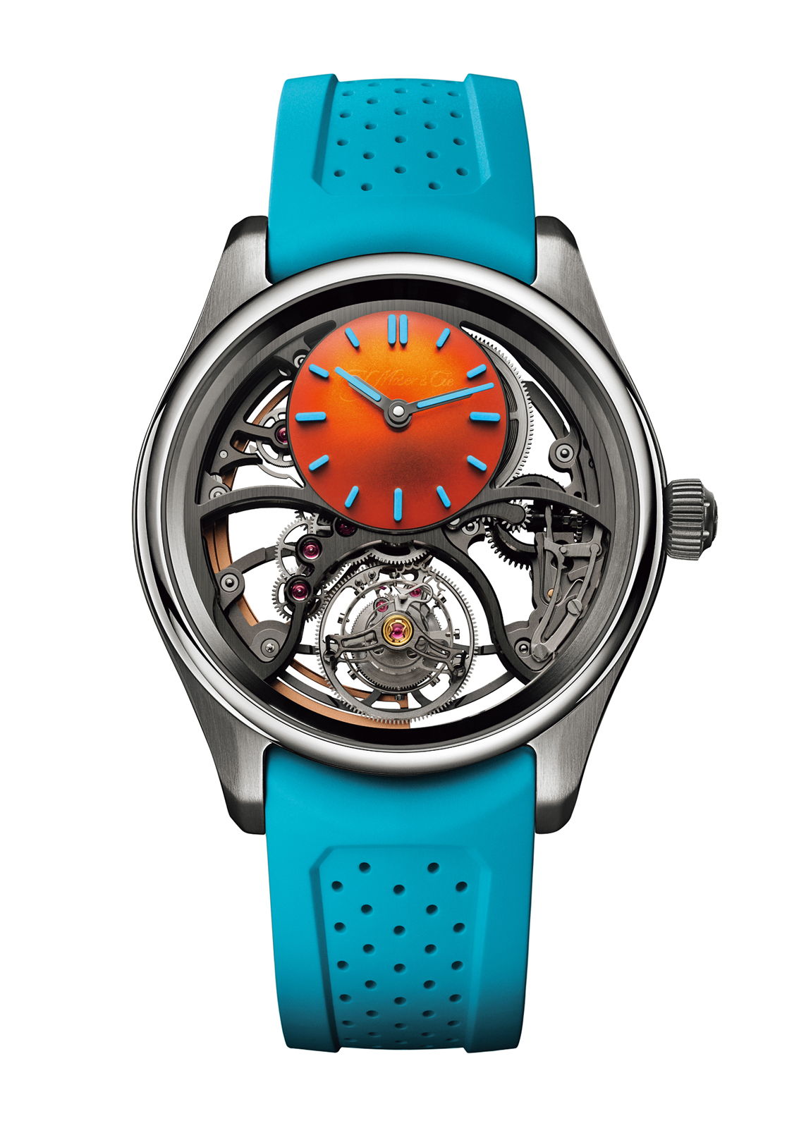 H.モーザー|パイオニア・シリンドリカル トゥールビヨン スケルトン スパイスドアクア