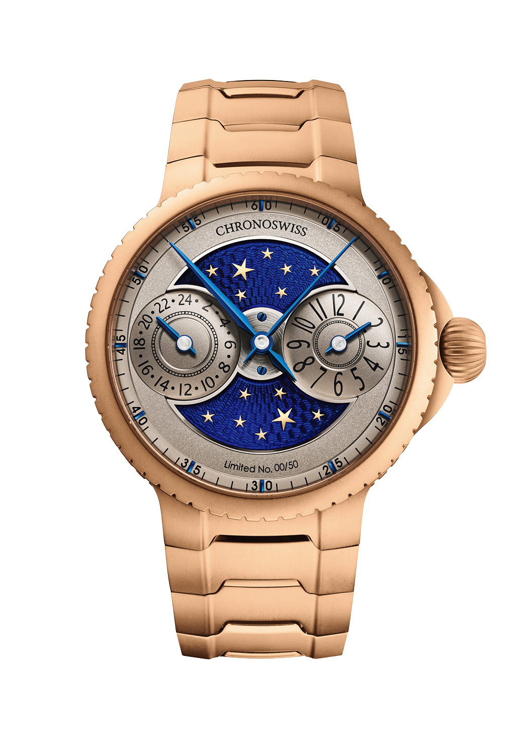 クロノスイス｜パルス GMT エナメル スカイ ゴールド