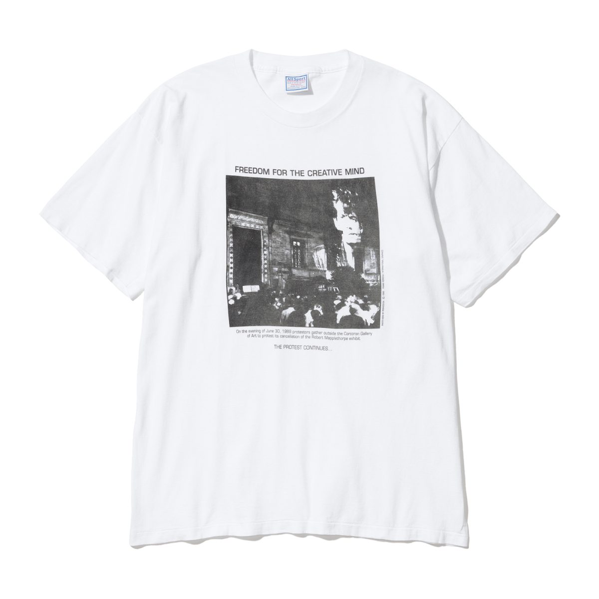コーコラン美術館での抗議デモのワンショットのヴィンテージTシャツ