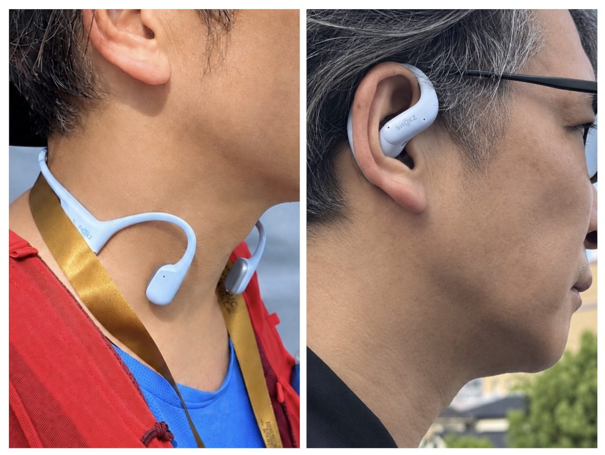 Shokz「OpenRun Air 2」と「OpenFit Air 2」。
