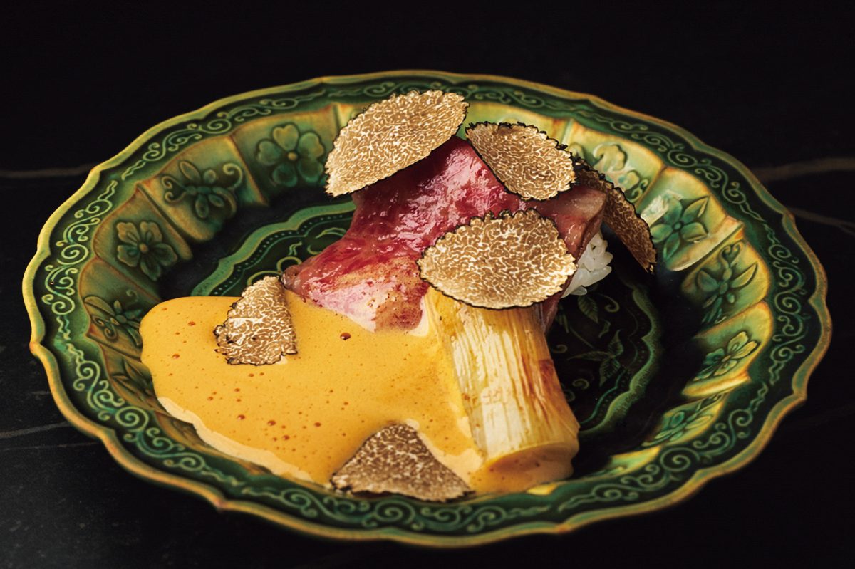 「和牛焼肉 千」の神戸牛サーロインの焼きすき