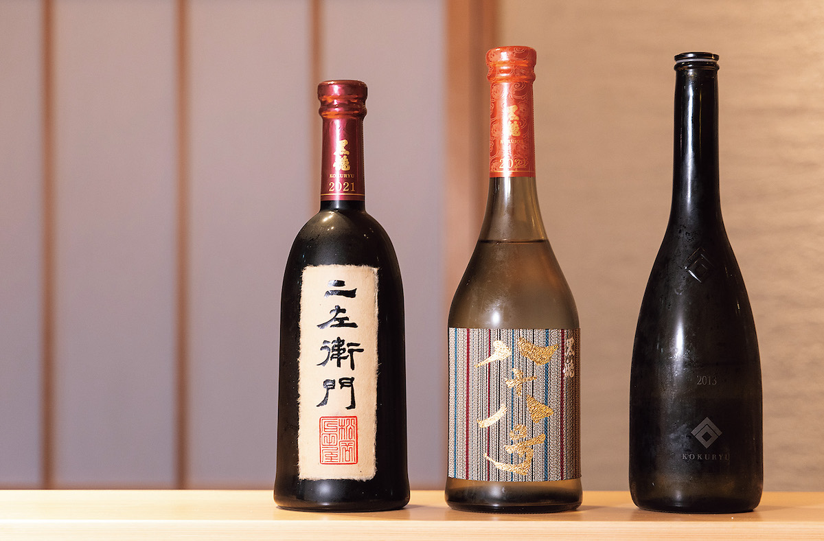 「鮨 たく未」で提供される日本酒