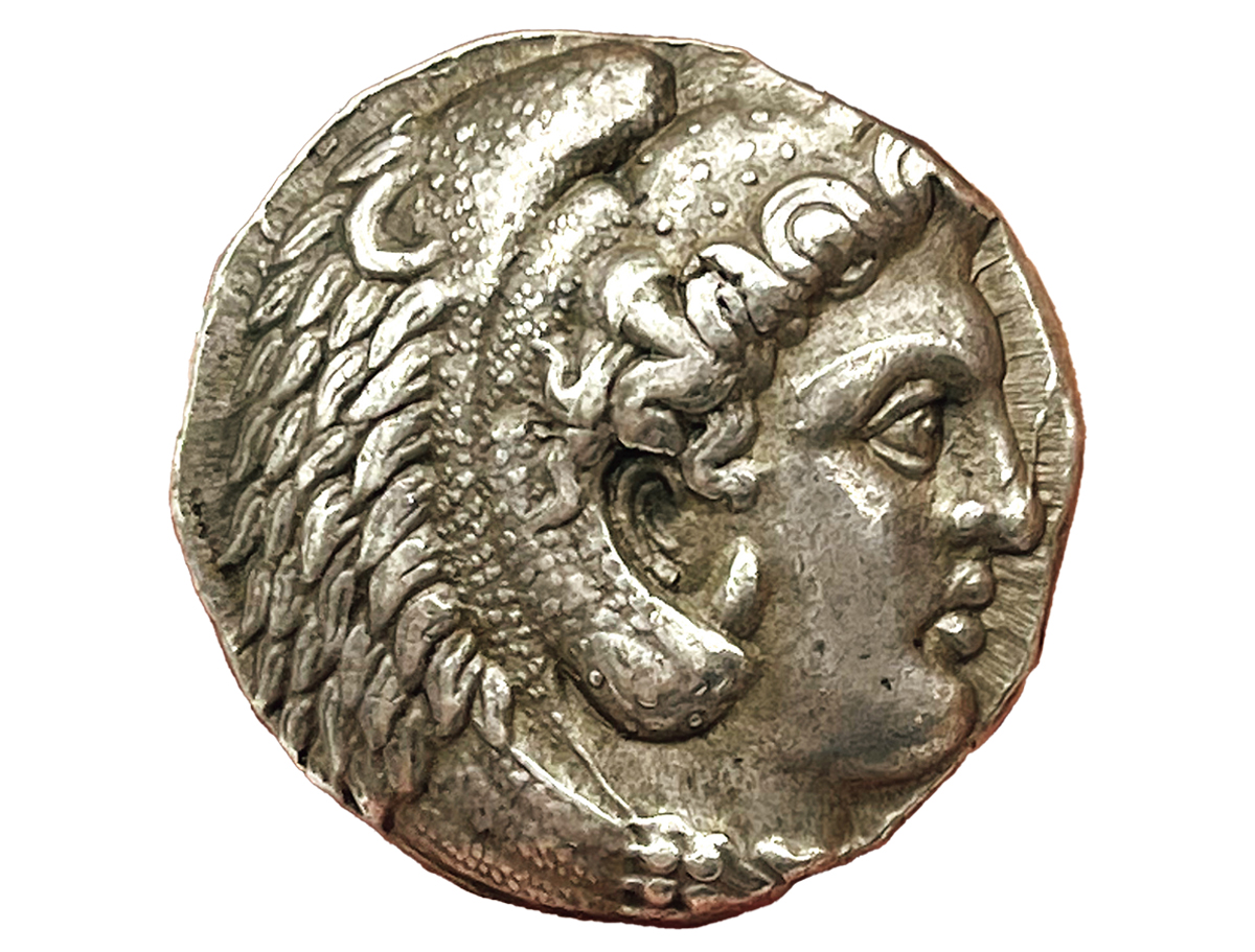 アレキサンダー大王のテトラドラクマ銀貨（表）
