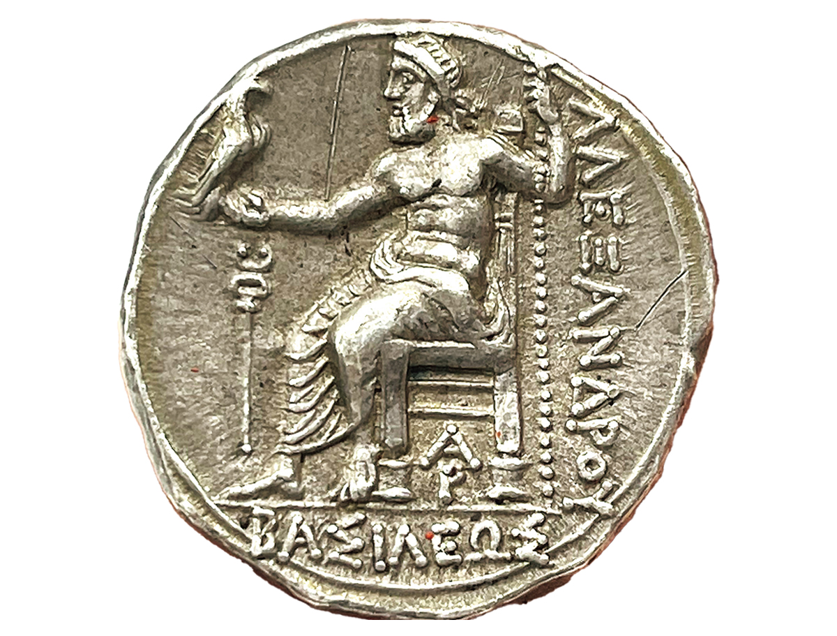 アレキサンダー大王のテトラドラクマ銀貨（裏）