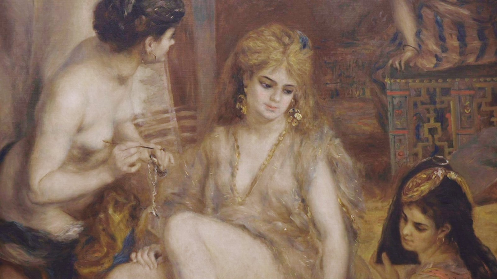 ピエール=オーギュスト・ルノワール《アルジェリア風のパリの女たち（ハーレム）》（部分）1872年　油彩、カンヴァス
国立西洋美術館（旧松方コレクション）
